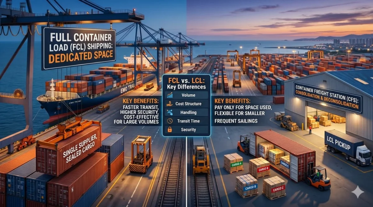 FCL vs. LCL Shipping: Costs, Transit Times and Handling Risks