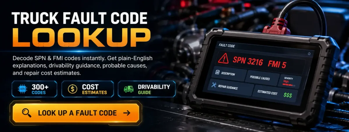 Truck fault code lookup graphic
